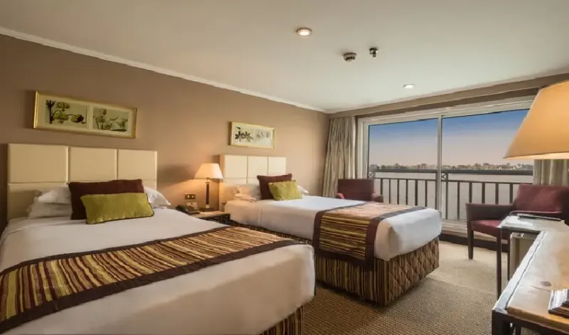Elegant Double Cabin on the Jaz Crown Jewel Nile Cruise Boat